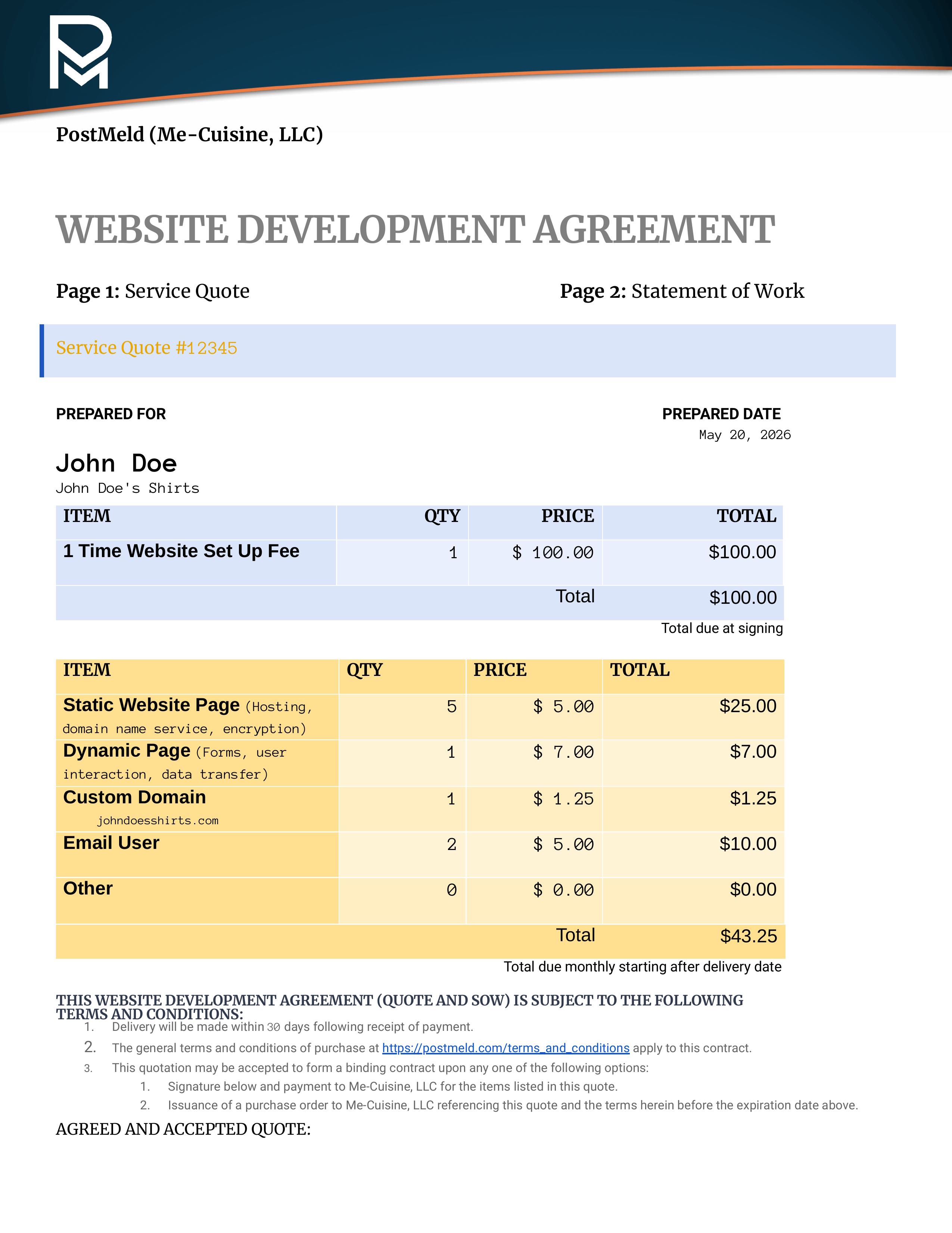 Statement of Work page 1